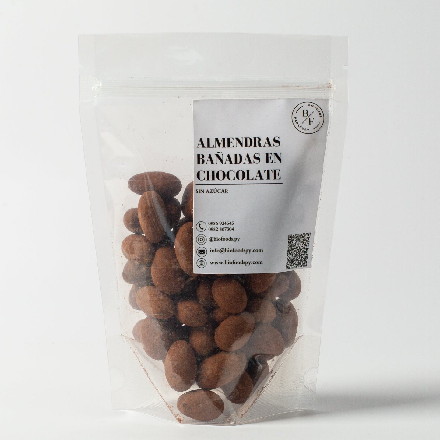 Almendras bañadas en chocolate sin azúcar